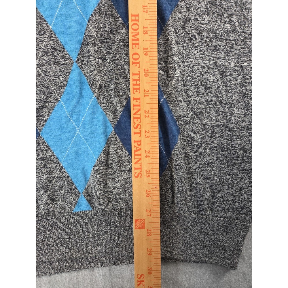 Croft & Barrow Easy Care Sweater Mens L Argyle Pullover V Neck Preppy Career NEW - Picture 7 of 10